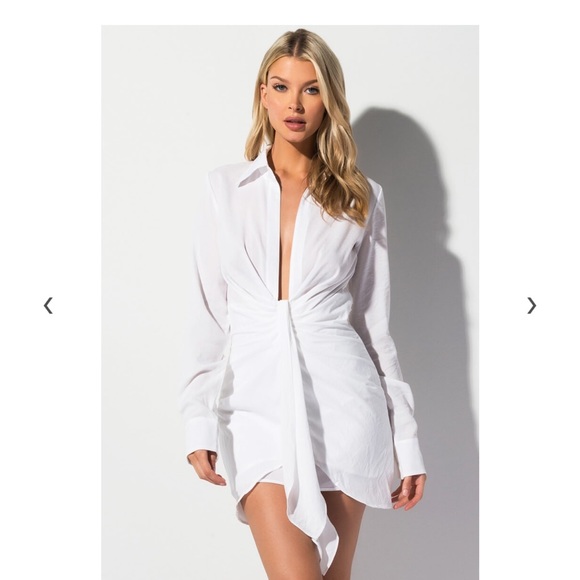 NWT AKIRA LINEN LONG SLEEVE SHURT DRESS🔥 - Picture 5 of 10